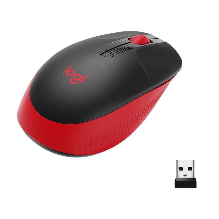 910-005908 Logitech M190 Full-size wireless mouse, RF Wireless, Alkaline, Red 834585 ALKALINE - Alkaline Batteries - No resticti