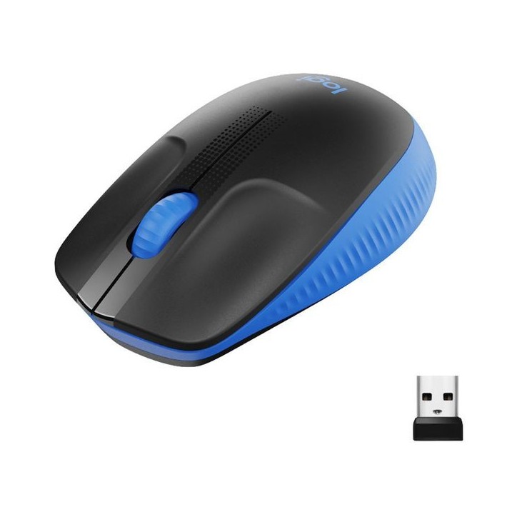 910-005907 Logitech M190 Full-size wireless mouse, RF Wireless, Alkaline, Blue ALKALINE - Alkaline Batteries - No restictions