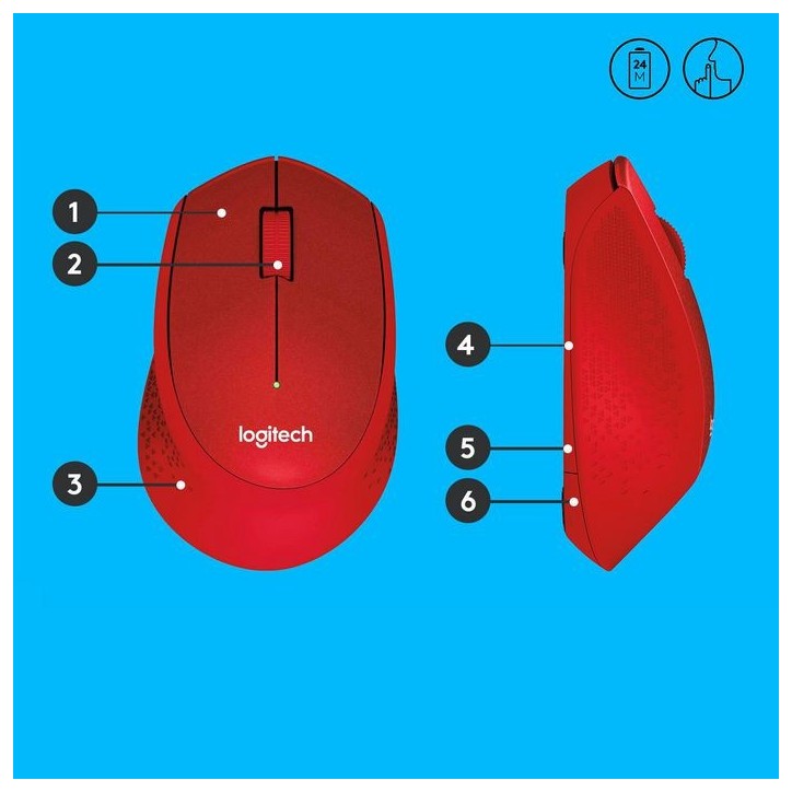 910-004911 Logitech RF Wireless 2.4 GHz, 1000 dpi, Optical, MacOS X, Linux, Chrome OS, Windows 1070336 Right-hand