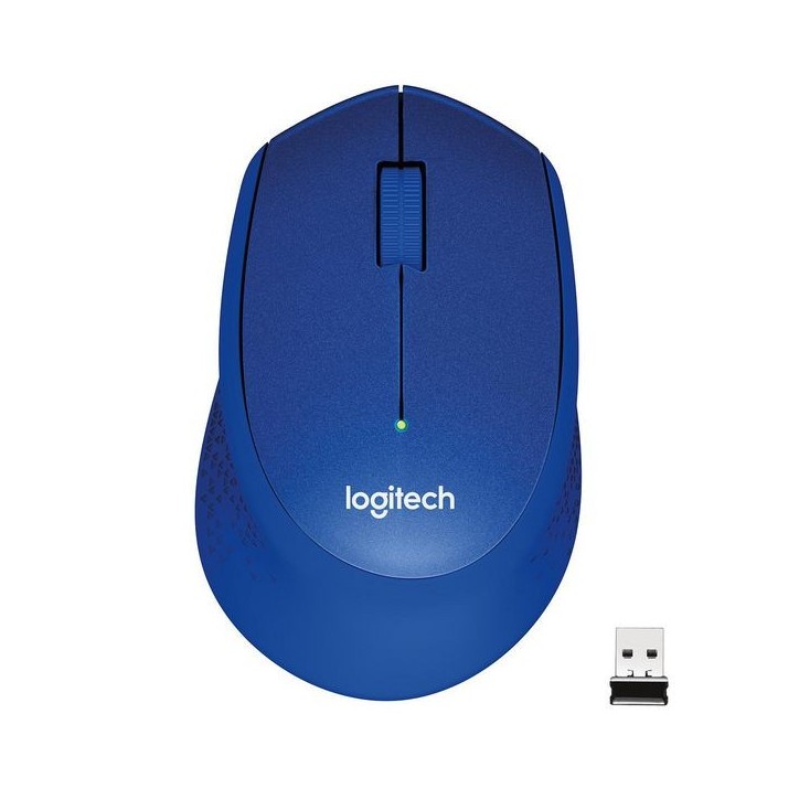 910-004910 Logitech M330 SILENT PLUS, RF Wireless, Alkaline, Blue 820578 Right-hand
