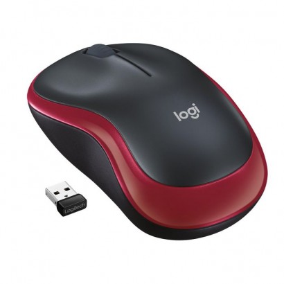 910-002237 910-002237 Logitech Wireless Mouse M185, RF Wireless, Alkaline, Red 910-002240