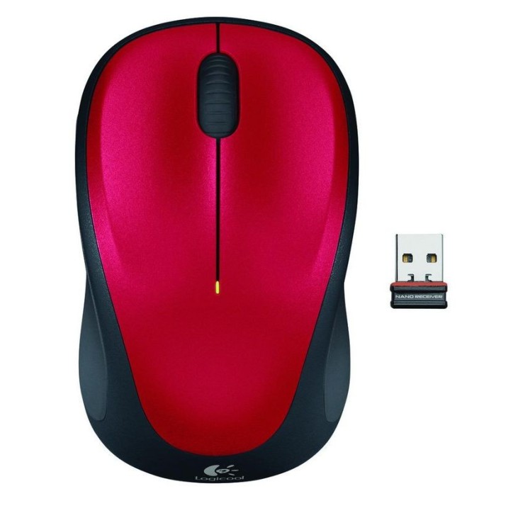 910-002496 Logitech Wireless Mouse M235, RF Wireless, Alkaline, Red Ambidextrous