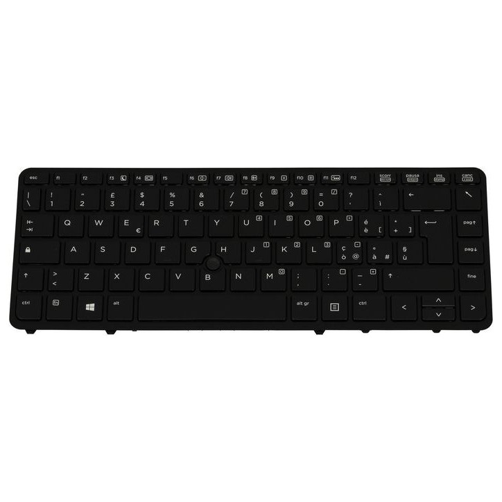 731179-061EXC HP Backlit Tastiera Keyboard with Dualpoint pointing stick - Spill-resistant design with drain and DuraKeys - Incl
