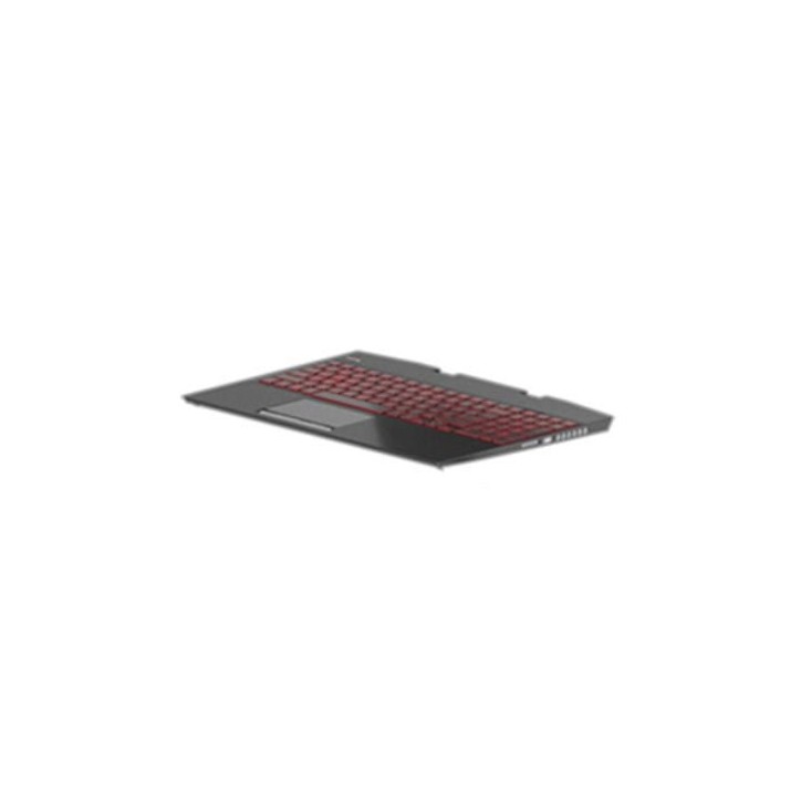 L57324-061 HP Tastiera Keyboard/top cover (includes acetate tape) For use models with 1-zone lighting (dragon red legend + red b