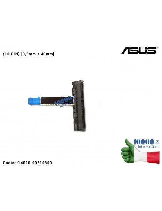 14010-00210300 Cavo Hard Disk HDD FFC ASUS Mini PC EeeBox E510 E810 VivoPC GR8II GR8II6 (10 PIN) [0,5mm x 40mm] 14010-0021030...
