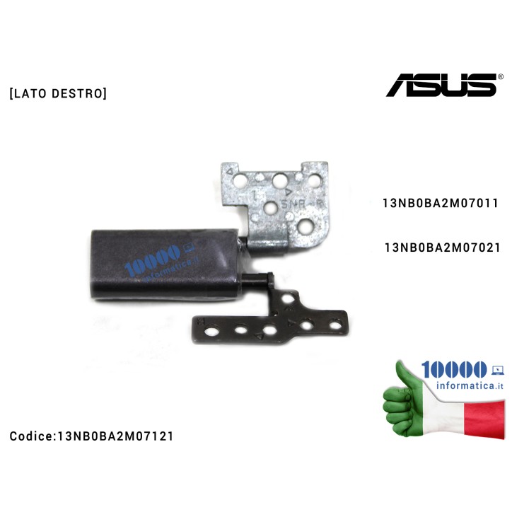 Cerniera Hinge [DX] (MINERAL GREY) ASUS ZenBook Flip UX360C UX360CA [LATO DESTRO] 13NB0BA2M07011 13NB0BA2M07021