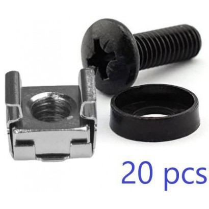 RAX106 RAX106 Lanview by Logon M6 CAGE NUT SET AND MOUNTING SCREWS, 1set 20pcs RAX106