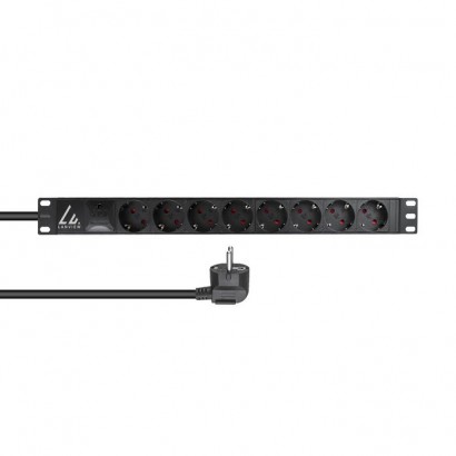 LVR-3MSCH-SPD-SCH8 Lanview 19'' rack mount power strip, 3m, 16A with 8 x Schuko F outlets