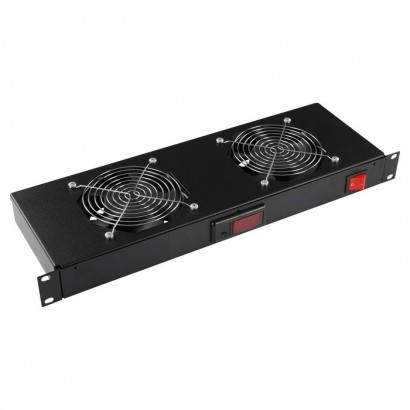 RAF300BL Lanview by Logon 2 FANS, DIGITAL THERMOSTAT RACK MOUNT FAN MODULE 1U RAF300BL