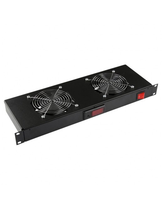 RAF300BL Lanview by Logon 2 FANS, DIGITAL THERMOSTAT RACK MOUNT FAN MODULE 1U RAF300BL