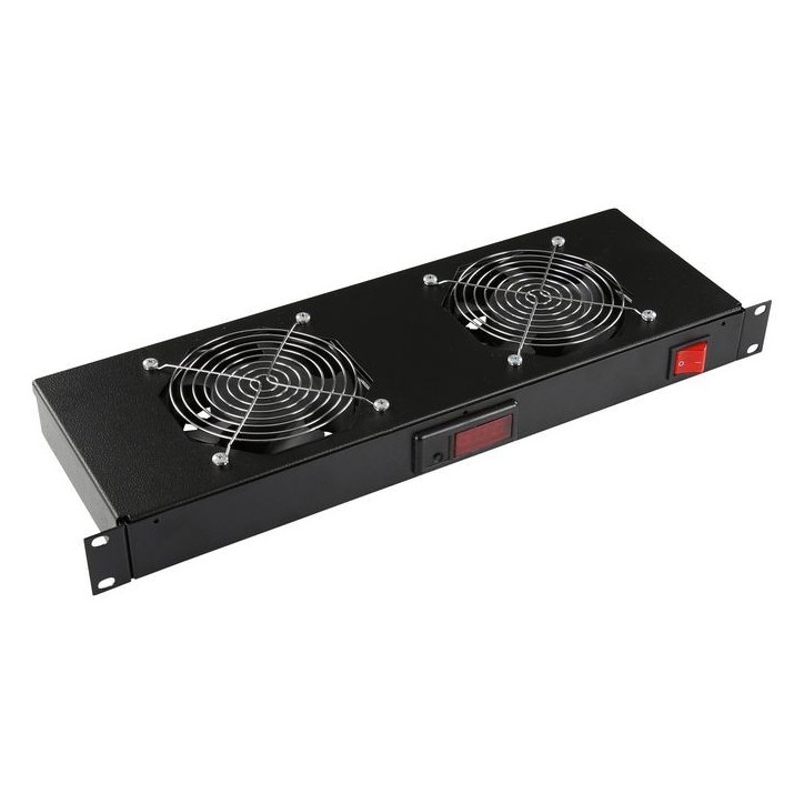RAF300BL Lanview by Logon 2 FANS, DIGITAL THERMOSTAT RACK MOUNT FAN MODULE 1U RAF300BL