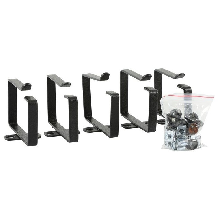 RAO125BL Lanview by Logon CABLE ORGANIZER HOOK SET, ALUMINUM 88x60mm, 5 PCS 19-13, RAO125BL