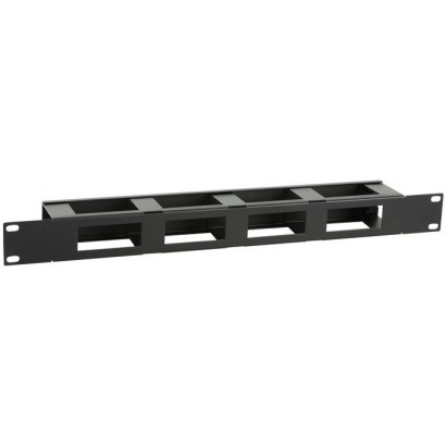 RAO410BL Lanview by Logon 1U 19" S TYPE CABLE MANAGEMENT PANEL WITH COVER BLACK RAO410BL