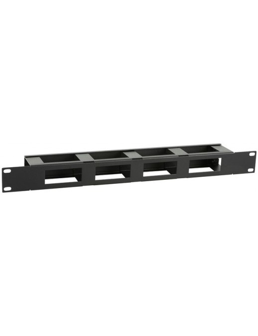 RAO410BL Lanview by Logon 1U 19" S TYPE CABLE MANAGEMENT PANEL WITH COVER BLACK RAO410BL