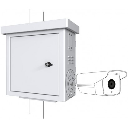 RCCTV001 Lanview by Logon Mini Radius Pole Mounted CCTV Cabinet For 4 cameras RCCTV001