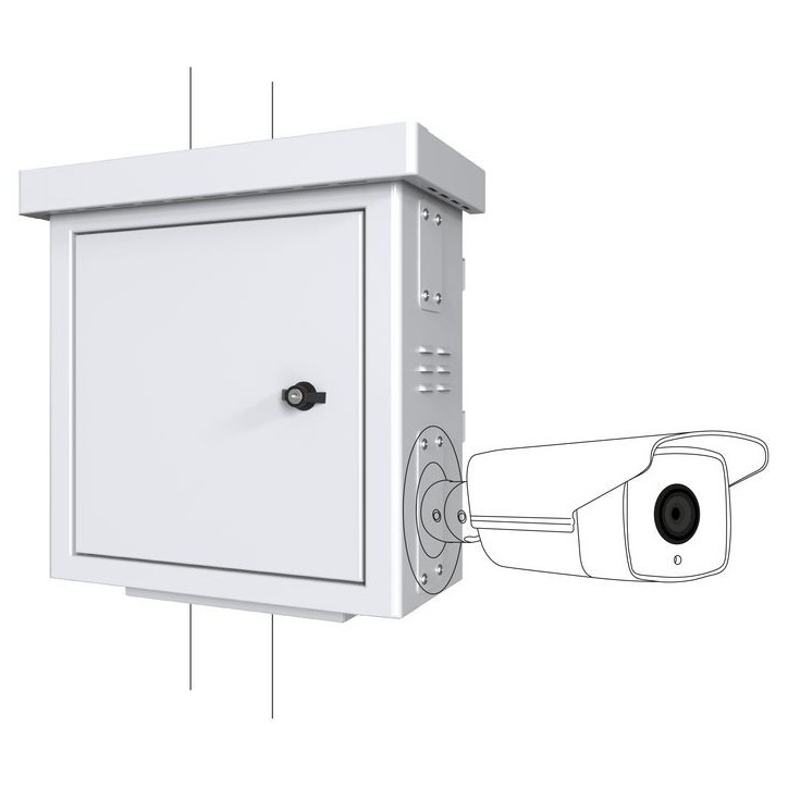 RCCTV001 Lanview by Logon Mini Radius Pole Mounted CCTV Cabinet For 4 cameras RCCTV001
