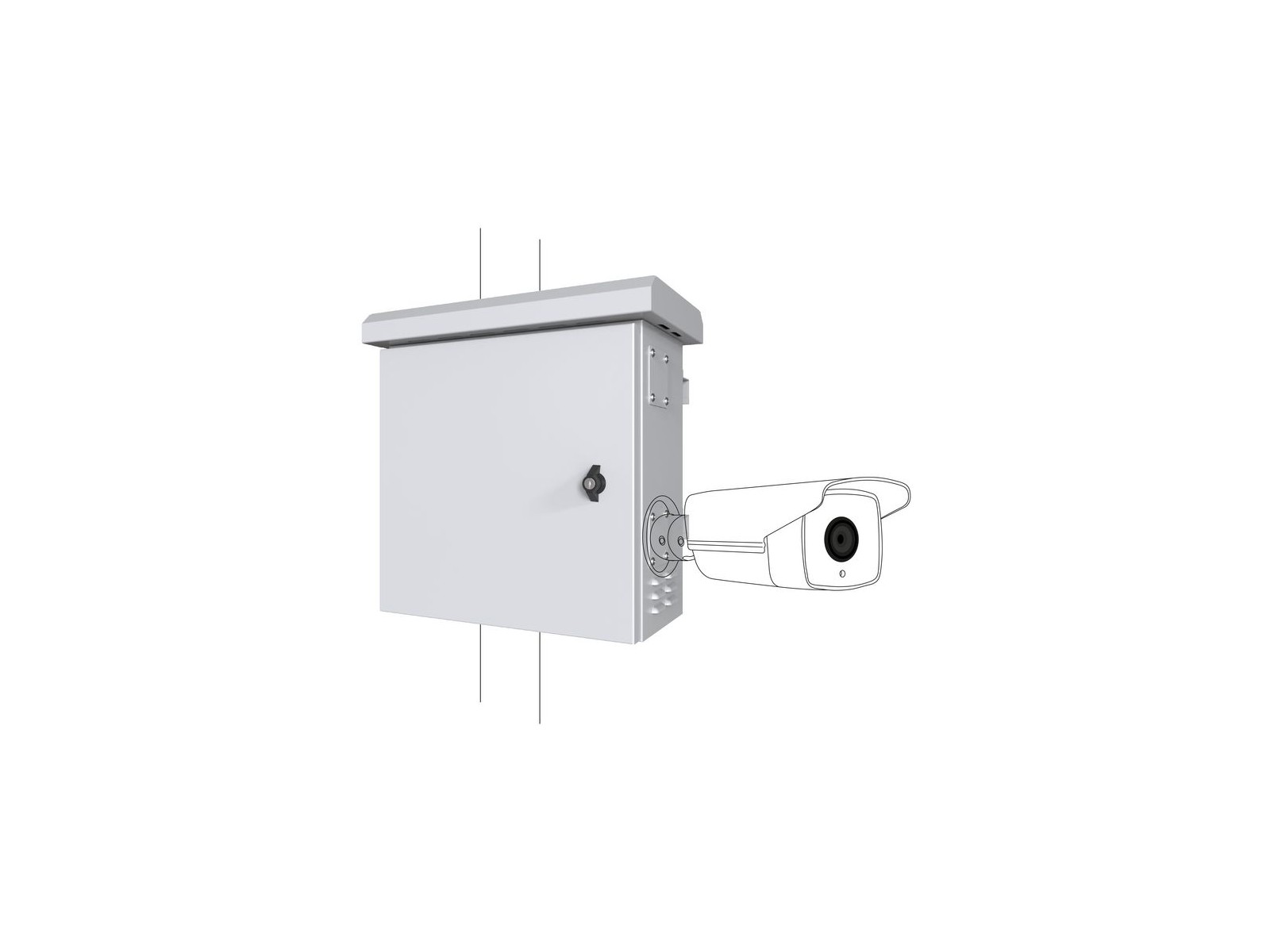 RCCTV006 RCCTV006 Lanview by Logon Mini Classic Pole Mounted CCTV Cabinet For 4 cameras RCCTV006