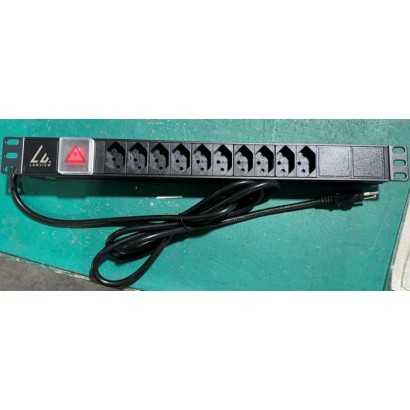 LVR-2MCH-SW-CH10 Lanview 19'' rack mount power strip, 2m, 10A with 10 x Swiss type J socket