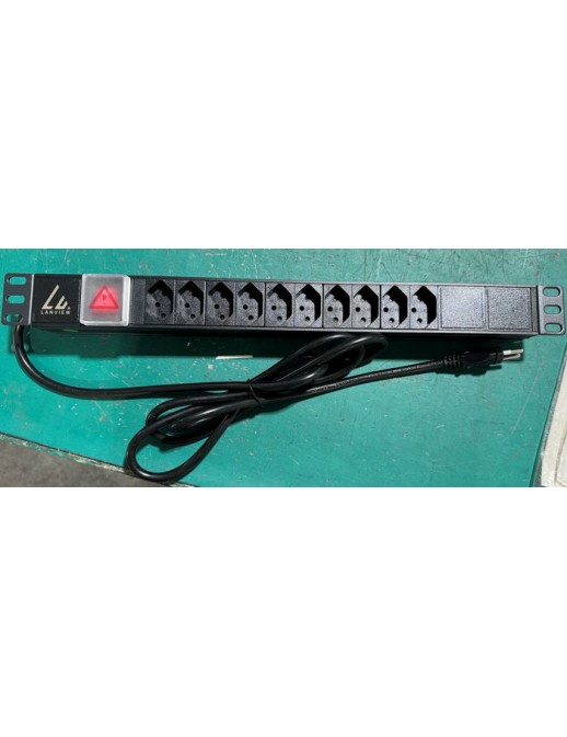 LVR-2MCH-SW-CH10 Lanview 19'' rack mount power strip, 2m, 10A with 10 x Swiss type J socket