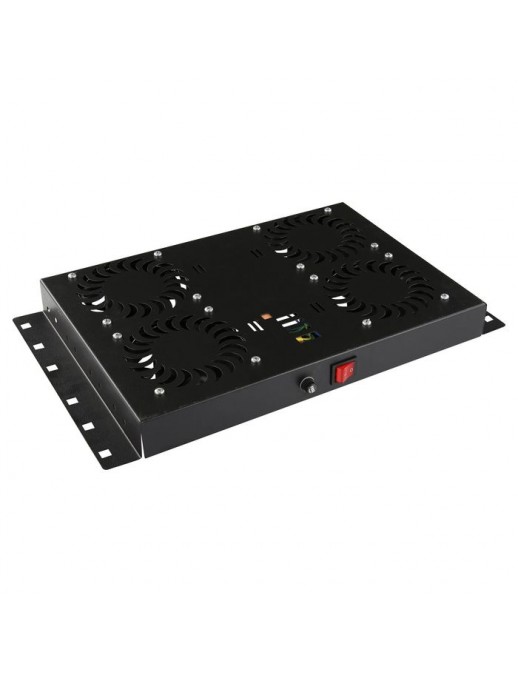 RAF120BL-UK RAF120BL-UK Lanview by Logon 4 FANS, ANALOG THERMOSTAT CONTROLLED FAN MODULE BLACK UK Plug RAF120BL