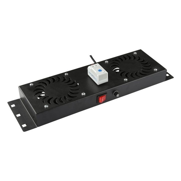 RAF115BL-UK Lanview by Logon 2 FANS, ANALOG THERMOSTAT CONTROL FAN MODULE BUILT-IN UK Plug RAF115BL
