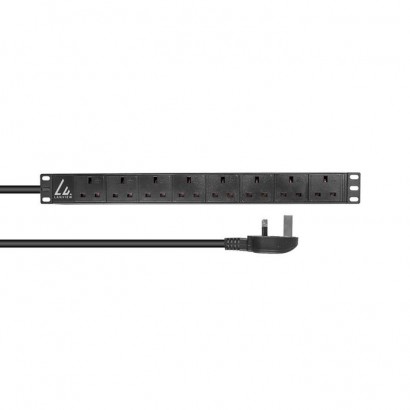 LVR-3MUK-SPD-UK8 Lanview UK Rack mount power strip, 3m, 13A with 8 x UK socketsfits 19 inch racks.