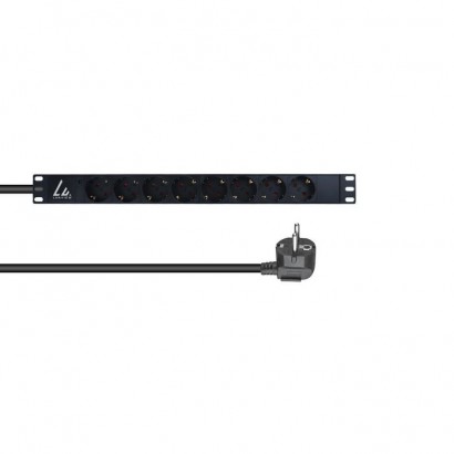 LVR-3MSCH-LIC-SCH8 Lanview 19'' rack mount power strip, 3m, 16A with 8 x Schuko type F socket