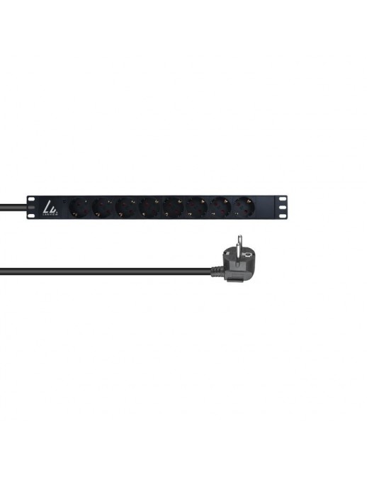 LVR-3MSCH-LIC-SCH8 Lanview 19'' rack mount power strip, 3m, 16A with 8 x Schuko type F socket