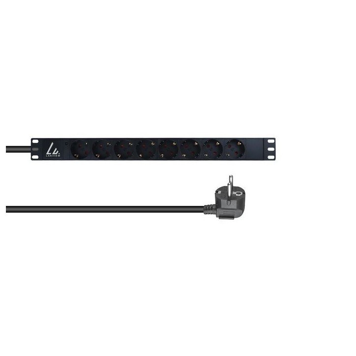 LVR-3MSCH-LIC-SCH8 Lanview 19'' rack mount power strip, 3m, 16A with 8 x Schuko type F socket