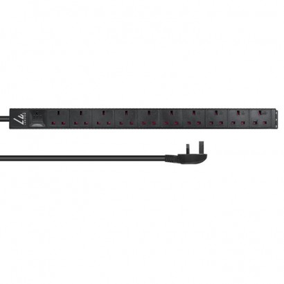 LVR-3MUK-SPD-UK10 Lanview UK Rack mount power strip, 5m, 13A with 10 x UK socketsvertical PDU