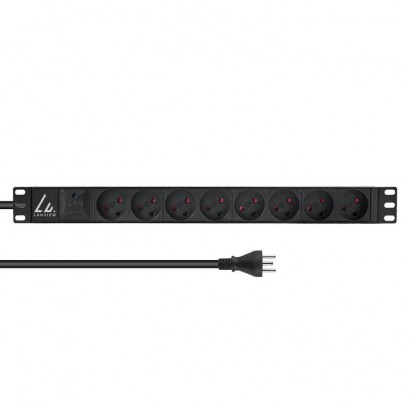 LVR-2MDK-SPD-DK8 Lanview 19'' rack mount power strip 13A with 8 x danish type K socket