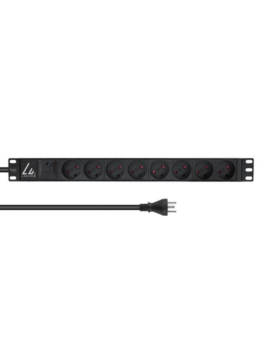 LVR-2MDK-SPD-DK8 Lanview 19'' rack mount power strip 13A with 8 x danish type K socket