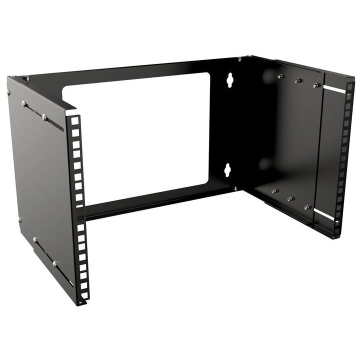 RAR210BL Lanview by Logon 19'' 6U Adjustable Depth Open Frame Rack Wall Mount RAR210BL