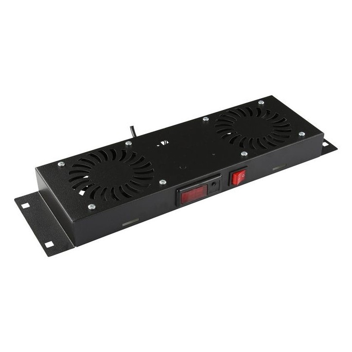 RAF205BL Lanview by Logon 2 FANS, DIGITAL THERMOSTAT CONTROLLED FAN MODULE BLACK RAF205BL