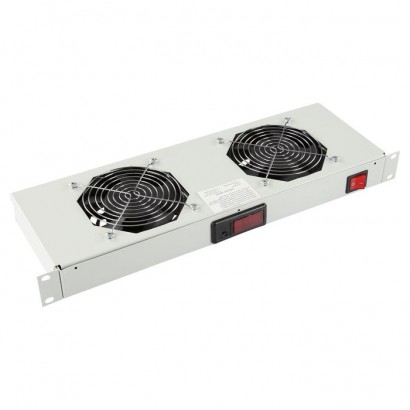 RAF300WH Lanview by Logon 2 FANS, DIGITAL THERMOSTAT RACK MOUNT FAN MODULE 1U RAF300WH