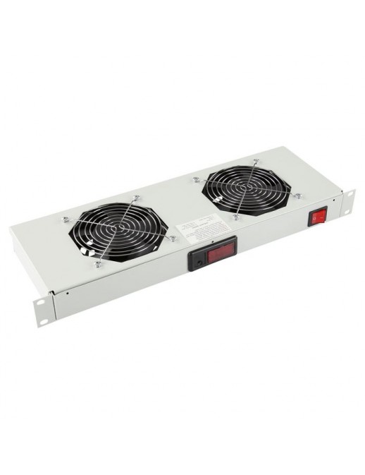 RAF300WH Lanview by Logon 2 FANS, DIGITAL THERMOSTAT RACK MOUNT FAN MODULE 1U RAF300WH