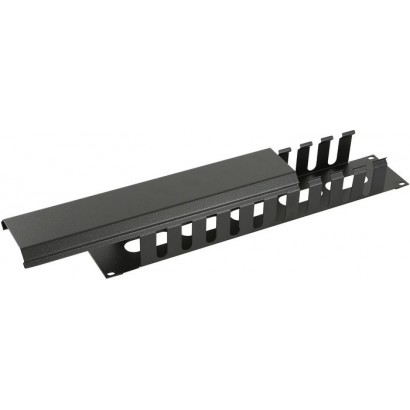 RAO405BL Lanview by Logon 2U 19" SLIDING COVER CABLE MANAGEMENT PANEL BLACK 19-26, 19-20, RAO405BL