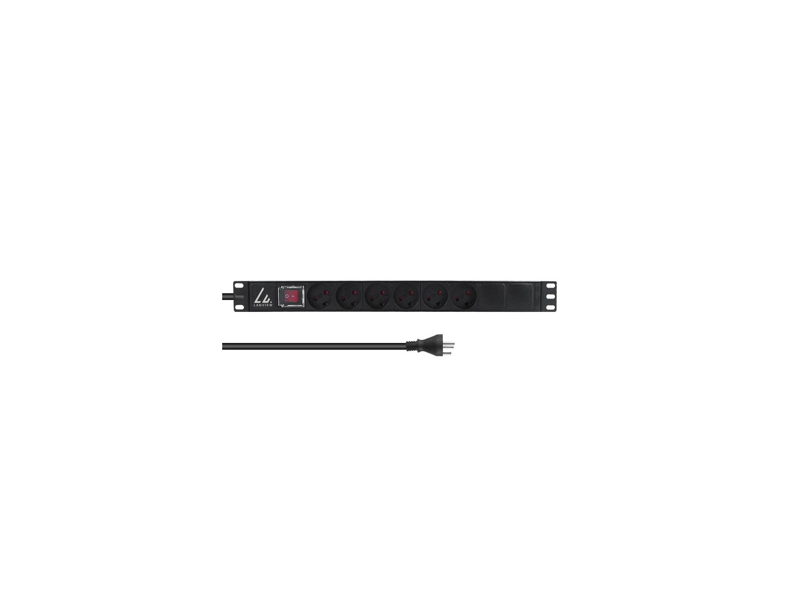 LVR-3MDK-SW-DK6 LVR-3MDK-SW-DK6 Lanview 19'' rack mount power strip, ON/OFF switch 13A with 6 x Danish type K socket LVR-3MDK-SW-DK6 LVR-3MDK-SW-DK6 Lanview 19'' rack mount power strip, ON/OFF switch 13A with 6 x Danish type K socket