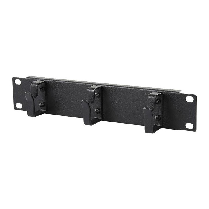 RA10110BL Lanview by Logon 1U 10" CABLE MANAGEMENT PANEL, 3 pcs. HOOK BLACK RA10110BL