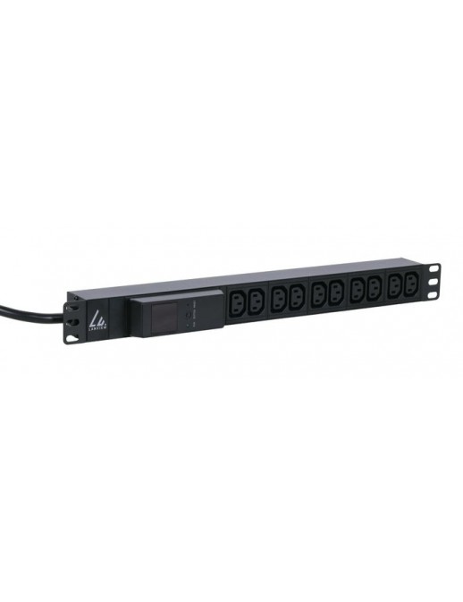 LVR261877 Lanview 19'' rack mount power strip, 3m, 16A with 10 x C13 socket and AMP meter