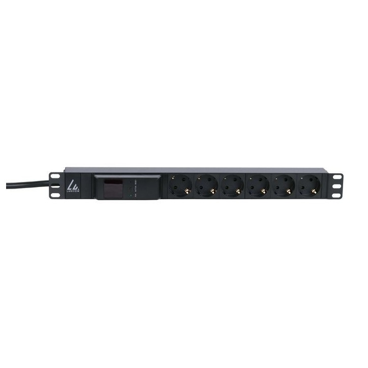 LVR261876S Lanview 19'' rack mount power strip, 4m, 16A with 6 x Schuko type F socket and AMP meter LVR261876S Lanview 19'' rack mount power strip, 4m, 16A with 6 x Schuko type F socket and AMP meter