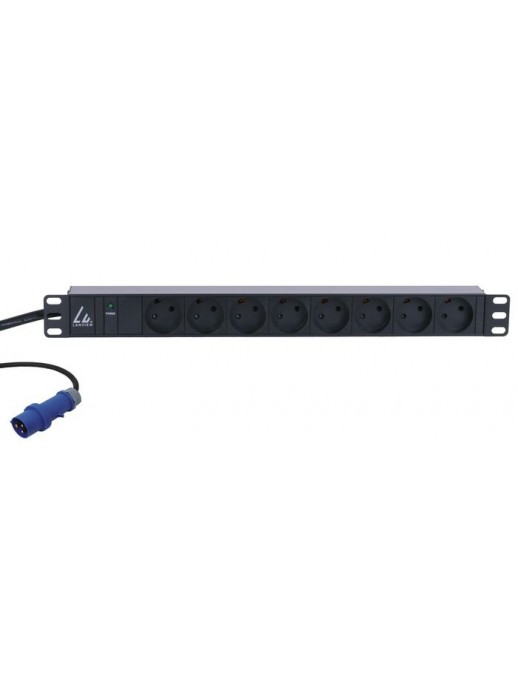 LVR261871D Lanview 19'' rack mount power strip, 3m, 16A with 8 x Danish type K grounded sockets