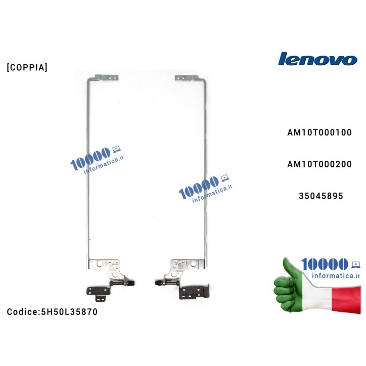 Cerniere Hinges LENOVO IdeaPad 310-15ISK 310-15ABR 310-15IKB 510-15ISK 510-15IKB [COPPIA] AM10T000100 AM10T000200 35045895 Cerniera Hinge
