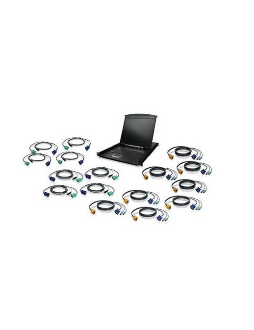 GCL1916KIT IOGEAR KVM Drawer Kit w / PS/2 & USB KVM Cables, 16-Port, 19" LCD