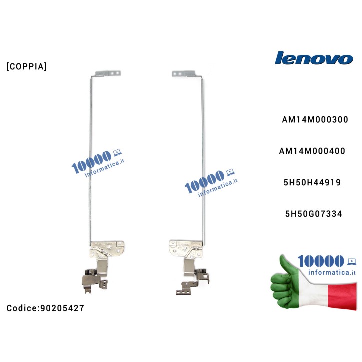 Cerniere Hinges LENOVO ThinkPad E40-70 E50-70 E40-30 B40-30 B40-35 B40-70 B40-45 U41-70 [COPPIA] AM14M000300 AM14M000400 5H50H44