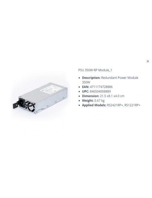 PSU 350W-RP MODULE_1 Synology Redundantes Netzteil Module 350W