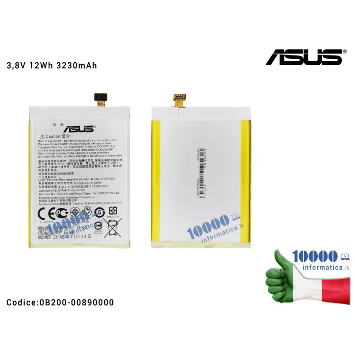 Batteria C11P1325 ASUS ZenFone 6 A600CG (T00G) A601CG (Z002) [3,8V 12Wh 3230mAh]