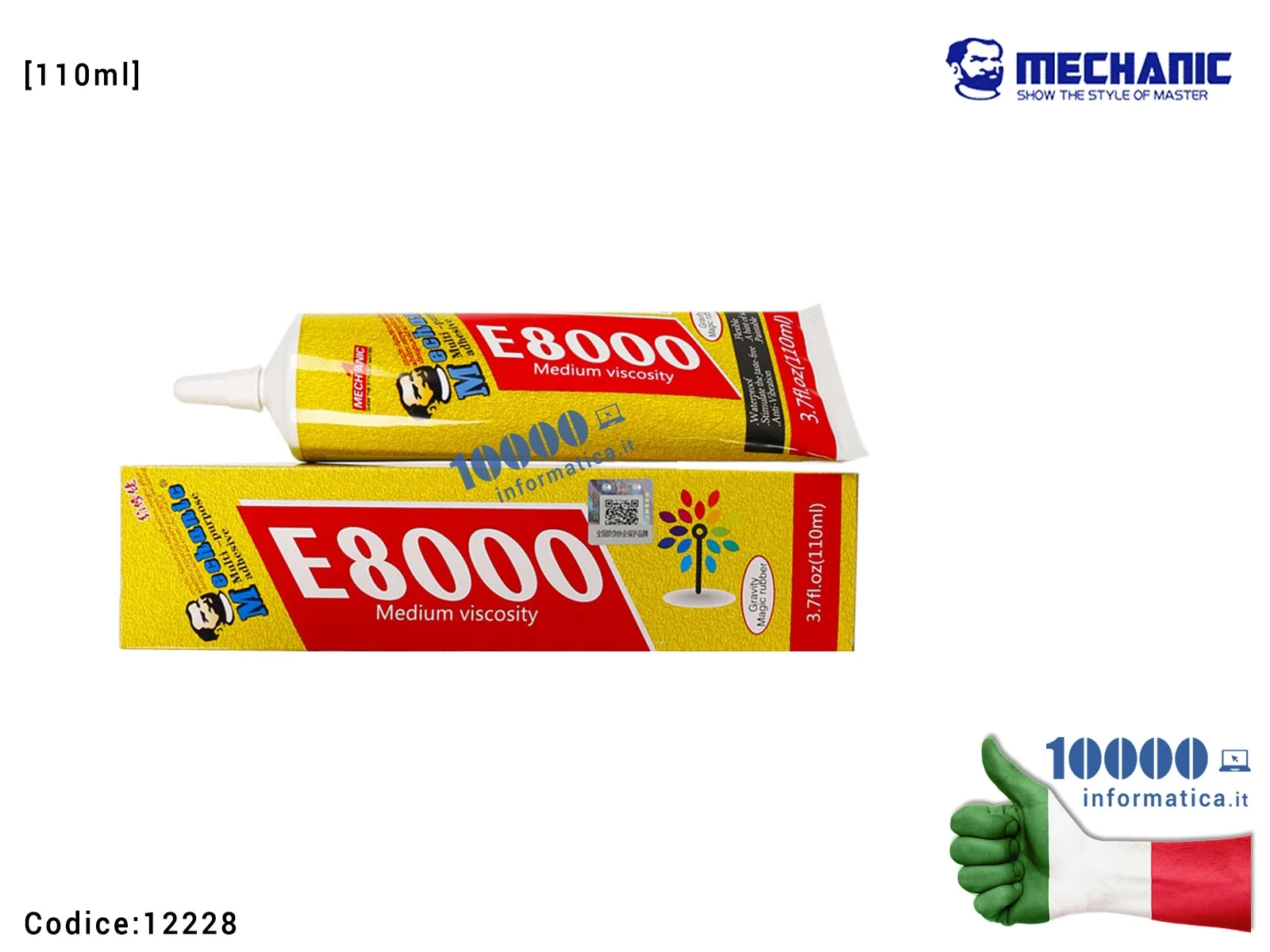 12228 Colla Multiuso MECHANIC E8000 [110ml] Glue Gel Trasparente Ad