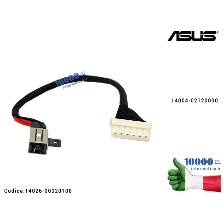 Connettore DC Power Jack ASUS PU551J PU551JA PU551JD PU551JF PU551JH E450 E451 E551 Pro450 Pro451 Pro551 PU450CD PU451JF PU451LD