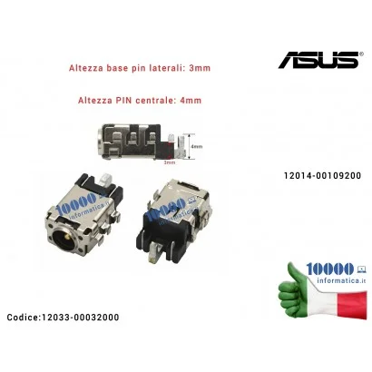 12033-00032000 Connettore di Alimentazione DC Power Jack ASUS VivoBook K401LB X510 X510U X510UA X510UF X510UN X510UQ X510UR S...